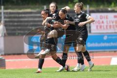 2. Bundesliga Frauen - Saison 2023/24 - FC Ingolstadt 04 Frauen - Turbine Potsdam - Der 1:0 Führungstreffer durch Samantha Stiglmaier (Nr.27 - FCI) - jubel - tor -  Melike Pekel (Nr.38 - FCI) - Katharina Böhm (Nr.25 - FCI) - Lisa Ebert (Nr.10 - FCI) - Fot