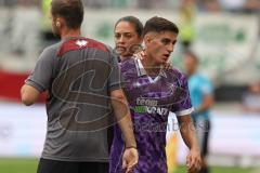 3. Liga - Saison 2026/27 - SC Preussen Münster - FC Ingolstadt 04 - Emre Gül (Nr.5 - FCI) wird ausgewechselt - Abklatschen mit Cheftrainerin Sabrina Wittmann (FCI) - XXXXX - Foto: Meyer Jürgen
