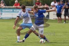 Kreisklasse - Saison 2024/25- TSV Großmehring - SV Oberstimm - Jonas WEIDINGER WEISS OBERTSIMM - Benedigt Neubauer blau Großmehring - Foto: Meyer Jürgen