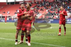 3. Liga; FC Ingolstadt 04 - SV Waldhof Mannheim; Yann Sturm (7, FCI) Tor Jubel Treffer 5:1, drittes Tor Emre Gül (5, FCI)