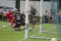 Toto - Pokal - Saison 2024/25 - TSV Lohr - FC Ingolstadt 04 - Maximilian Dittgen (Nr.10 - FCI) - Torwart Andreas Jetzlaff (Nr.26 - TSV Lohr) - Osman Özer (Nr.12 - TSV Lohr) - Foto: Meyer Jürgen