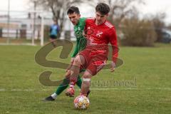 A-Klasse -  Saison 2025/26- TSV Baar/Ebenhausen - SV Manching II - Tim Pfafflinger rot Ebenhausen - Timur Oguz grün Manching - Foto: Meyer Jürgen