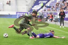 3. Liga; Erzgebirge Aue - FC Ingolstadt 04; Zweikampf Kampf um den Ball Deniz Zeitler (38, FCI) Stefaniak Marvin (34 Aue)