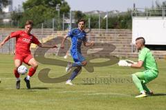 Bayernliga Nord - Saison 2023/2024 - FC Ingolstadt 04 - Würzburger FV 04 - Moritz Wiezorrek (Nr.15 - FCI U21) - Koob Andre Torwart Würzburg - Foto: Meyer Jürgen