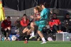 2. Bundesliga Frauen - Saison 2025/26 - FC Ingolstadt 04 Frauen - VFR SW Warbeyen  - Leonie Haberäcker (Nr.27 - FC Ingolstadt Frauen I) - Gouriye Ebla grün Warbeyen - Foto: Meyer Jürgen
