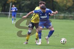 Kreisliga- Saison 2024/25- TSV Ober./Unterh.stadt - FC Hitzhofen /Oberzell -  - Manuel Furino gelb Hitzhofen -  - Baran Cakir blau Oberh.stadt - Foto: Meyer Jürgen