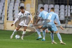 Toto-Pokal 2024; TürkGücü München - FC Ingolstadt 04; Zweikampf Kampf um den Ball Deniz Zeitler (38, FCI) Kurija, Dominik (TGM) Hoppe, Benedikt (8TGM)