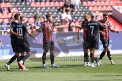 3. Liga; FC Ingolstadt 04 - Rot-Weiss Essen; Ausgleich 1:1 Tor Jubel Treffer Simon Lorenz (32, FCI) Max Dittgen (10, FCI) Lukas Fröde (34, FCI) Dennis Borkowski (7, FCI) David Kopacz (29, FCI) Tim Heike (9, FCI)