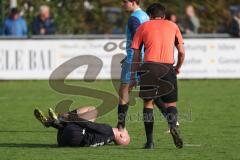 Bezirksliga - Saison 2024/25 - FC Gerolfing - TSV Gaimersheim - Semih Coklar (Nr.54 - TSV Gaimersheim) verletzt am Boden - XXXXX - Foto: Meyer Jürgen