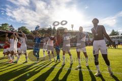 Toto-Pokal Finale; Würzburger Kickers - FC Ingolstadt 04; Sieg Jubel Freude Toto-Pokalsieg Fan Fankurve Banner Fahnen Spruchband Spieler bedanken sich bei den Fans Tanz