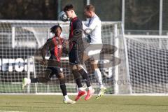 Bayernliga Nord - Saison 2024/25 - FC Ingolstadt 04 II - SC Eltersdorf - Luca Klanac (Nr.9 - FCI U21) - Andre Karmann weiss Eltersdorf - Foto: Meyer Jürgen