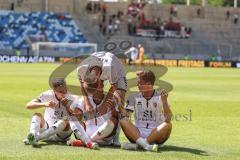 3. Liga; 1. FC Saarbrücken - FC Ingolstadt 04 - Tor Jubel Treffer Marcel Costly (22, FCI) Sitz Dennis Borkowski (7, FCI) Sebastian Grönning (11, FCI) Benjamin Kanuric (8, FCI)