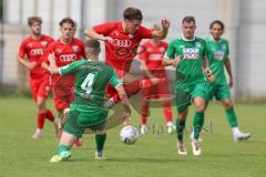 Bayernliga Nord - Saison 2023/2024 - FC Ingolstadt 04 - VFB Eichstätt - Konjuhu Valdrin (Nr.10 - FCI U21) - Zimmermann Johannis #4 grün Eichstätt - Foto: Meyer Jürgen