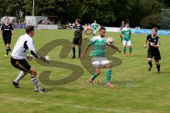 Landesliga - FC Gerolfing - FC Töging -  Kubicek Andrej #7 grün Gerolfing - Kronburger Andreas Torwart Töging  - Foto: Jürgen Meyer