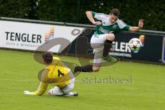 FC Gerolfing - TUS Holzkirchen - Redl Norbert #4 grün FC Gerolfing - Zeisel Benedikt #1 Torwart TUS Holzkirchen - Foto: Jürgen Meyer