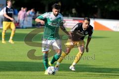 Landesliga - FC Gerolfing -SV Kirchanschöring -  Di Terlizzi Gaetano #18 grün Gerolfing - Mölzl Patrick #22 schwarz Kirchanschöring -  Foto: Jürgen Meyer