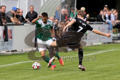 Landesliga - FC Gerolfing - FC Töging -  Kubicek Andrej #7 grün Gerolfing - Adam Daniel #7 schwarz Töging - Foto: Jürgen Meyer