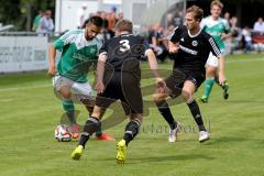 Landesliga - FC Gerolfing - FC Töging -  Adam Daniel#7 grün Gerolfing - Hans Julian #3 schwarz Töging - Foto: Jürgen Meyer