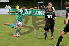 Landesliga - FC Gerolfing - FC Töging -  Kubicek Andrej #7 grün Gerolfing - Niederquell Andreas #10 schwarz Töging - Foto: Jürgen Meyer