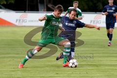 Landesliga Süd-Ost - FC Gerolfing - SV Manching - Beiz Wlad #14 grün FC Gerolfing - Ziegler Nico #3 blau SV Manching - Foto: Jürgen Meyer