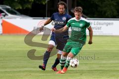 Landesliga Süd-Ost - FC Gerolfing - SV Manching - Beiz Wlad #14 grün FC Gerolfing - Ziegler Nico #3 blau SV Manching - Foto: Jürgen Meyer