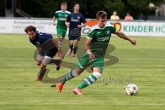 Landesliga Süd-Ost - FC Gerolfing - SV Manching - Beiz Wlad #14 grün FC Gerolfing - Ziegler Nico #3 blau SV Manching - Foto: Jürgen Meyer