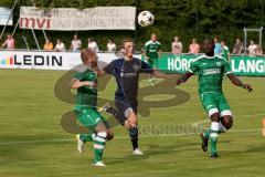 Landesliga Süd-Ost - FC Gerolfing - SV Manching - Frank Thomas #2 blau SV Manching - Robinson Adrian #19 grün rechts FC Gerolfing - Foto: Jürgen Meyer