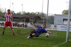 FC Gerolfing II - TSV Kösching II - Torschuss zum 1:0 durch Redl Christian (Gerolfing nicht im Bild) - Mayer Andreas (Torwart Kösching) - Foto: Jürgen Meyer