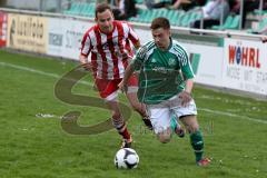 FC Gerolfing II - TSV Kösching II - Kellermeier Florian ((#7 Kösching rot) - Holzwert Thomas (#11 Gerolfing grün) - Foto: Jürgen Meyer