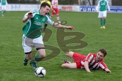 FC Gerolfing II - TSV Kösching II - Kunz Florian (#9 Gerolfing) - Hettele Sebastian (#4 Kösching rot) - Foto: Jürgen Meyer