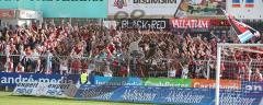 3.Liga - SSV Jahn Regensburg - FC Ingolstadt 04 - 0:2 - Fans Fahnen Jubel