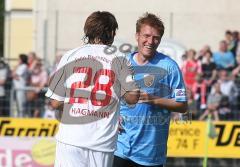 3.Liga - SSV Jahn Regensburg - FC Ingolstadt 04 - 0:2 - Marcel Hagmann und Andreas Zecke Neuendorf verstehen sich