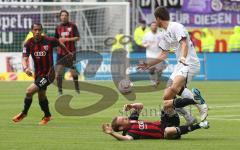 2.Liga - FC Ingolstadt 04 - Vfl Osnabrück 0:1 - Moritz Hartmann am Boden und links Moise Bambara