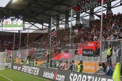 2. BL - FC Ingolstadt 04 - Eintracht Braunschweig 0:1 - Fans Ingolstadt Kurve Fahnen