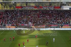 2.BL - FC Ingolstadt 04 - 1860 München - 0:2 - Über 14.000 Zuschauer im Audi Sportpark, fast auskverkauft, Fans Jubel Fahnen