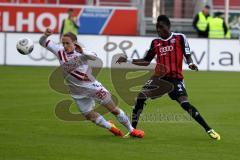 FC Ingolstadt 04 - FC Energie Cottbus - Danny da Costa (#21 FC Ingolstadt) - Michel Sven (weiss Cottbus) - Foto: Jürgen Meyer