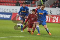 2. BL - Saison 2013/2014 - FC Ingolstadt 04 - VfL Bochum - mitte Danilo Soares Teodoro (15) wird unsanft gestoppt von der Bochumer Abwehr