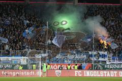 2. BL 2014 - FC Ingolstadt 04 - 1860 München - 2:0 - Pyrotechnik der TSV Fans