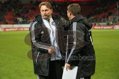 2. BL 2014 - FC Ingolstadt 04 - 1860 München - 2:0 - Cheftrainer Ralph Hasenhüttl froh nach dem Spiel