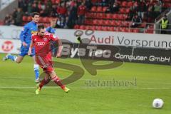 2. BL - Saison 2013/2014 - FC Ingolstadt 04 - VfL Bochum - Karl-Heinz Lappe (25) zieht ab Tor zum 2:0 Jubel, Torwart Andreas Luther chancenlos