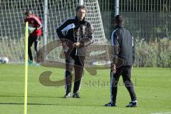 2. BL - FC Ingolstadt 04 - Training - Michael Henke leitet das Training, hier mit Ersin Demir