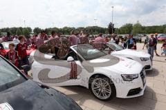 FC Ingolstadt 04 - Meisterfeier - Auto Corso vom Audi Sportpark in die Stadt - Audi A5 Cabrio - Start Corso Bundesligaaufstieg