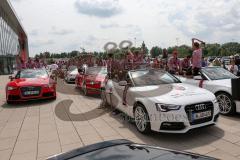 FC Ingolstadt 04 - Meisterfeier - Auto Corso vom Audi Sportpark in die Stadt - Audi A5 Cabrio - Rathausplatz Bundesligaaufstieg