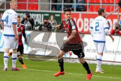 2. BL - Saison 2014/2015 - FC Ingolstadt 04 - FSV Frankfurt - Kopfballtor zum 1:0 Führungstreffer durch Benjamin Hübner (#5 FC Ingolstadt 04) - Foto: Jürgen Meyer