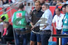 1. Bundesliga - Fußball - FC Ingolstadt 04 - VfL Wolfsburg -   Klaus Allofs mit den Schiedsrichter