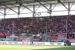 1. Bundesliga - Fußball - FC Ingolstadt 04 - VfL Wolfsburg -  Fans Jubel Schal Fahnen Stimmung
