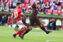 1. BL - Saison 2016/2017 - FSV Mainz 05 - FC Ingolstadt 04 - Yunus Malli (#10 Mainz) - Marcel Tisserand (#32 FCI) - Foto: Meyer Jürgen