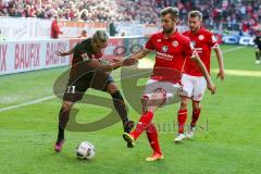 1. BL - Saison 2016/2017 - FSV Mainz 05 - FC Ingolstadt 04 - Lezano Farina,Dario (#37 FCI) - Alexander Hack (42 Mainz) - Foto: Meyer Jürgen