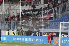 2. Bundesliga - Fußball - MSV Duisburg - FC Ingolstadt 04 - nach dem Spiel Fans Spruchband - error 404 passion not found