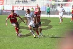 2. BL - Saison 2018/2019 - FC Ingolstadt 04 - SC Paderborn 07 - Robin Krausse (#23 FCI) - Thomas Pledl (#30 FCI) - Tobias Schwede (#19 Paderborn) - Foto: Meyer Jürgen